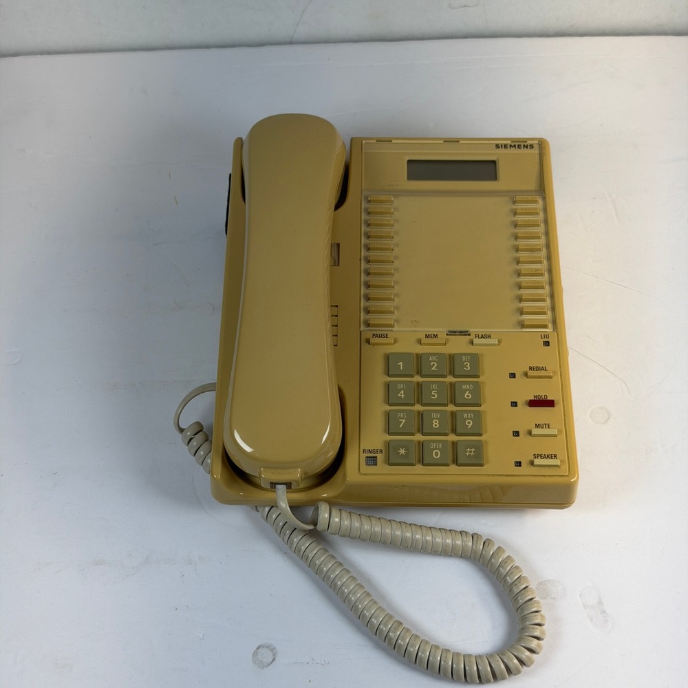 Siemens Vintage Corded Desk Phone with LCD Display Beige For Parts Repair C-10